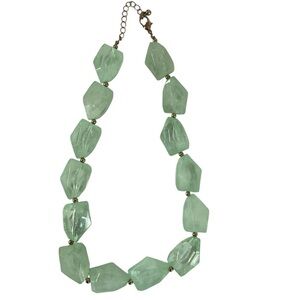 Chunky Green Acrylic Beaded Necklace Adjustable Statement Jewelry